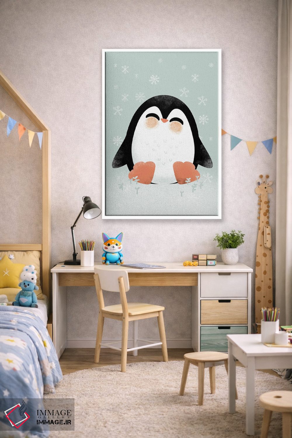 تابلو مینیمال حیوانات بامزه اثر کانزیلو - D1W