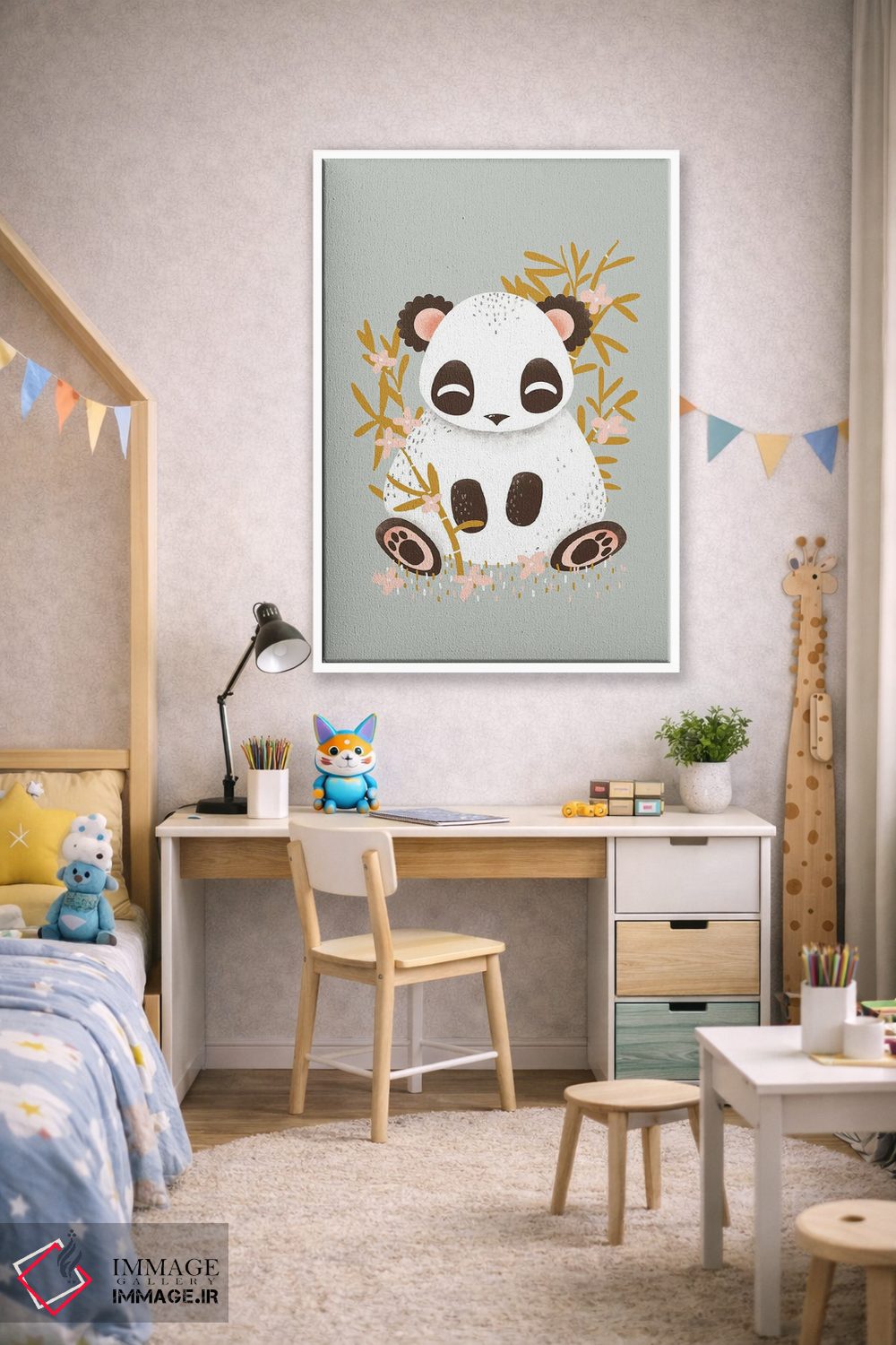 تابلو مینیمال حیوانات بامزه اثر کانزیلو - D1W