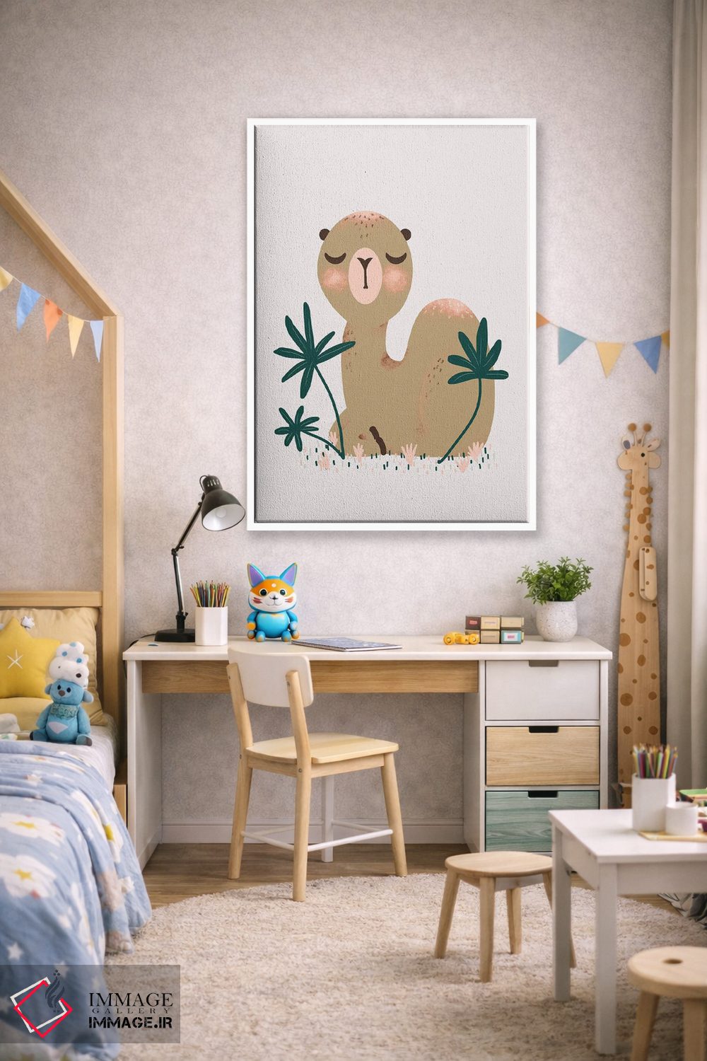 تابلو مینیمال حیوانات بامزه اثر کانزیلو - D1W