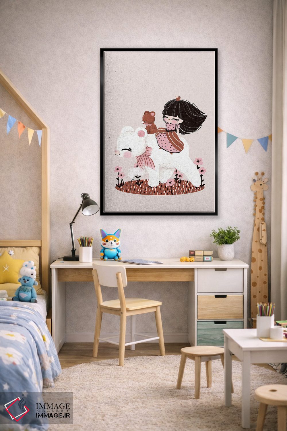 تابلو مینیمال خرس و پرنسس اثر کانزیلو - D2B