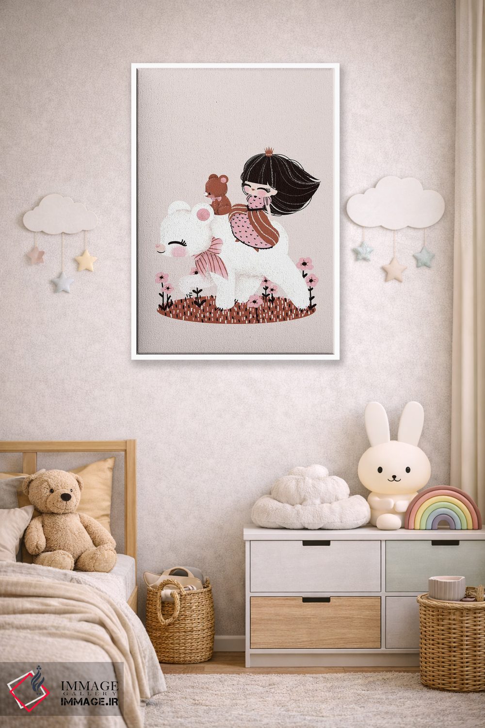 تابلو مینیمال خرس و پرنسس اثر کانزیلو - D4W