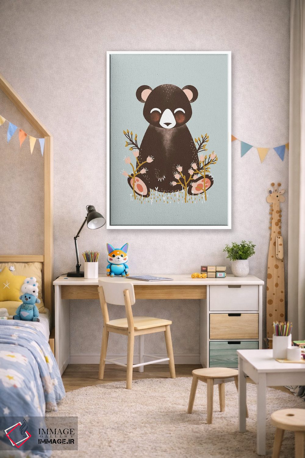 تابلو مینیمال حیوانات بامزه اثر کانزیلو - D1W