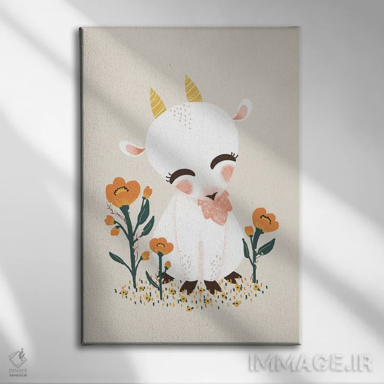 تابلو مینیمال حیوانات بامزه اثر کانزیلو - نمای روبهرو روی دیوار