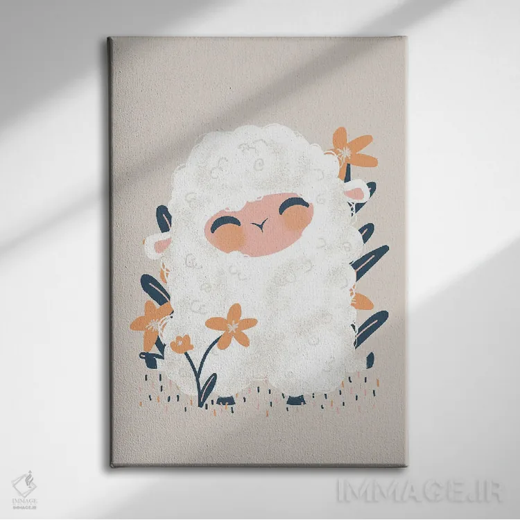 تابلو مینیمال حیوانات بامزه اثر کانزیلو - نمای روبهرو روی دیوار