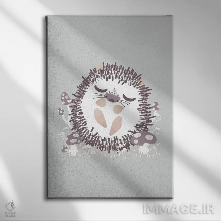 تابلو مینیمال حیوانات بامزه اثر کانزیلو - نمای روبهرو روی دیوار