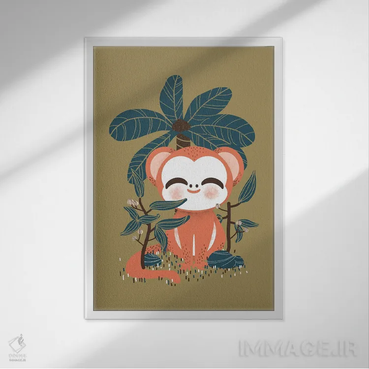 تابلو مینیمال حیوانات بامزه اثر کانزیلو - نمای قابدار سفید