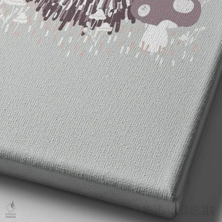 تابلو مینیمال حیوانات بامزه اثر کانزیلو - نمای نزدیک بافت بوم