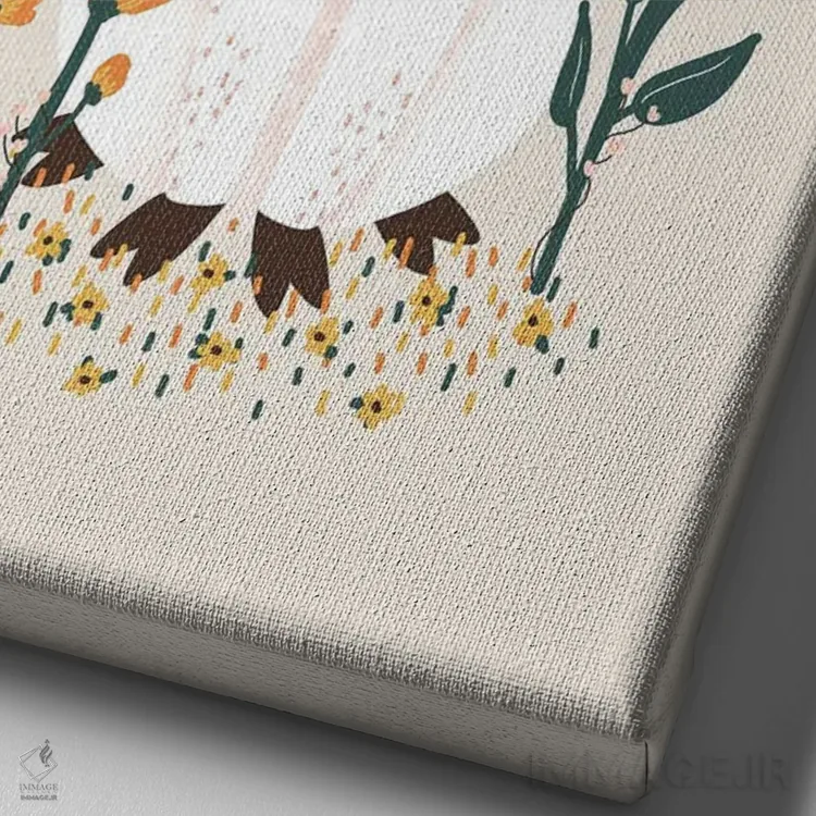 تابلو مینیمال حیوانات بامزه اثر کانزیلو - نمای نزدیک بافت بوم