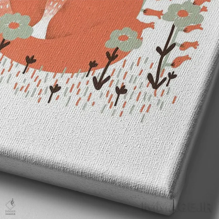 تابلو مینیمال حیوانات بامزه اثر کانزیلو - نمای نزدیک بافت بوم