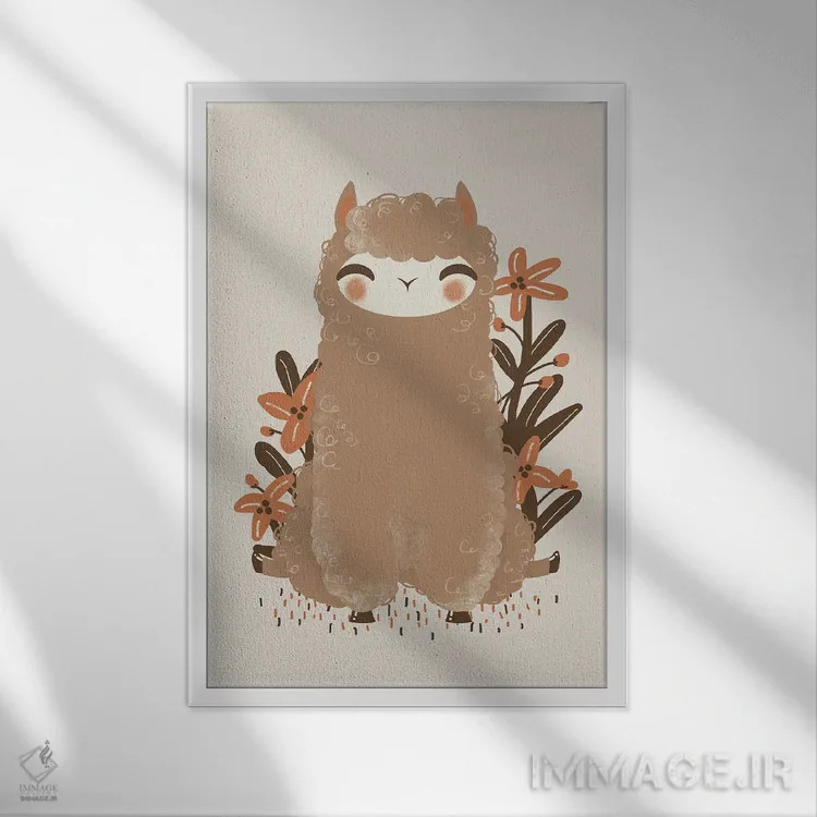 تابلو مینیمال حیوانات بامزه اثر کانزیلو - نمای قابدار سفید