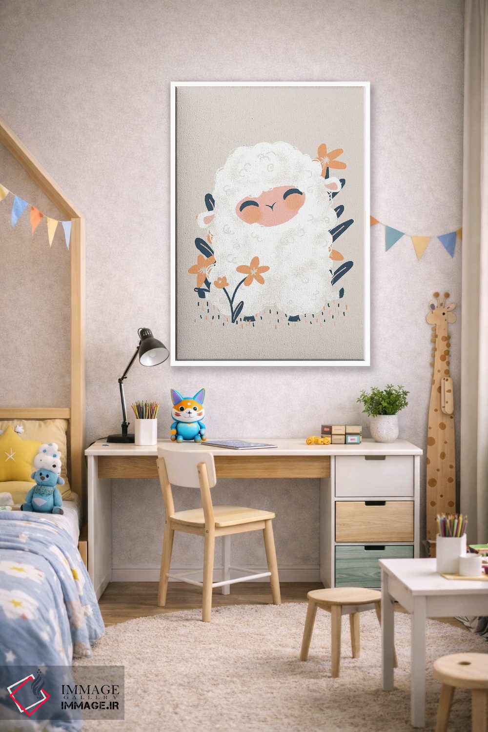 تابلو مینیمال حیوانات بامزه اثر کانزیلو - D1W