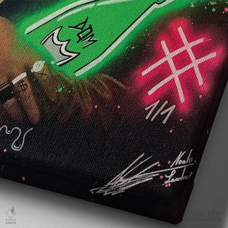 تابلو دکوراتیو مونی لیزا اثر نوا لاتار - نمای نزدیک بافت بوم