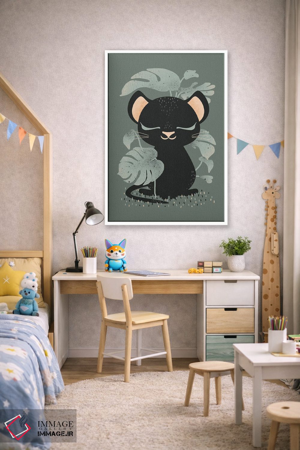 تابلو مینیمال حیوانات بامزه اثر کانزیلو - D1W