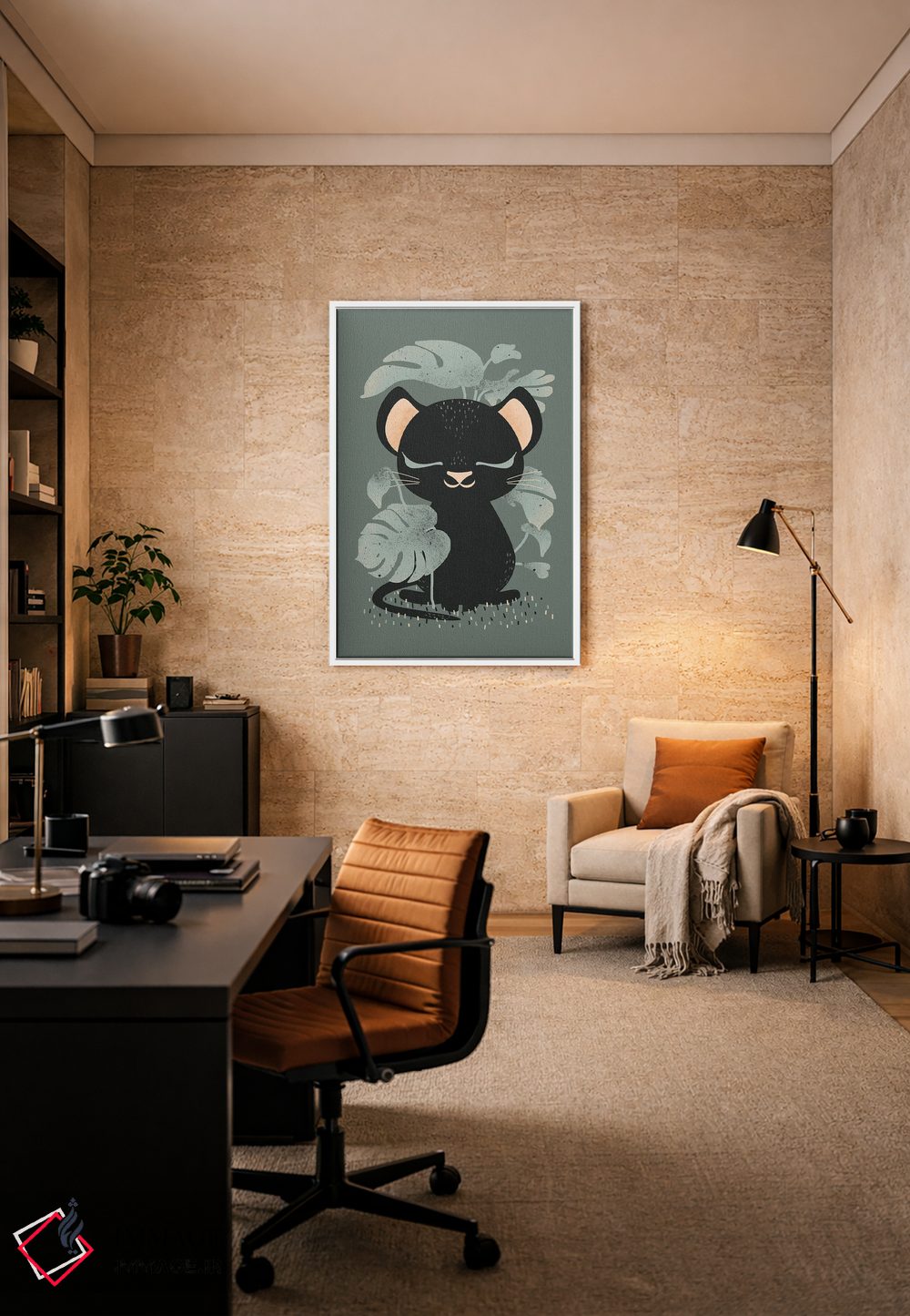 تابلو مینیمال حیوانات بامزه اثر کانزیلو - D6W