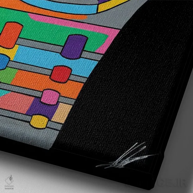 تابلو دکوراتیو اودمارس اثر نوا لاتار - نمای نزدیک بافت بوم