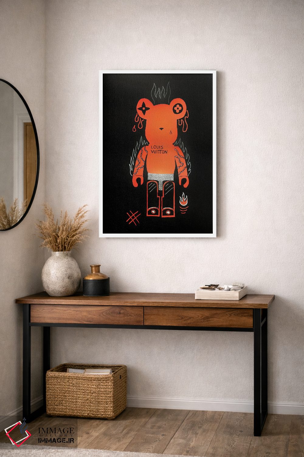 تابلو دکوراتیو خرس خشمگین بر بریک اثر نوا لاتار - D3W