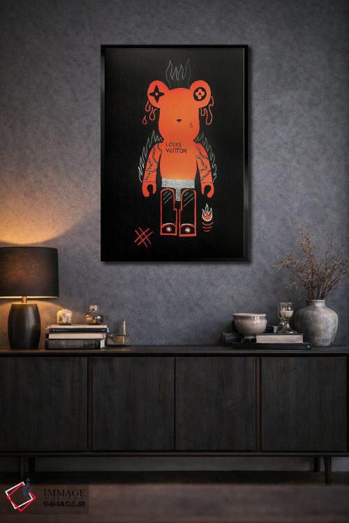تابلو دکوراتیو خرس خشمگین بر بریک اثر نوا لاتار - D2B