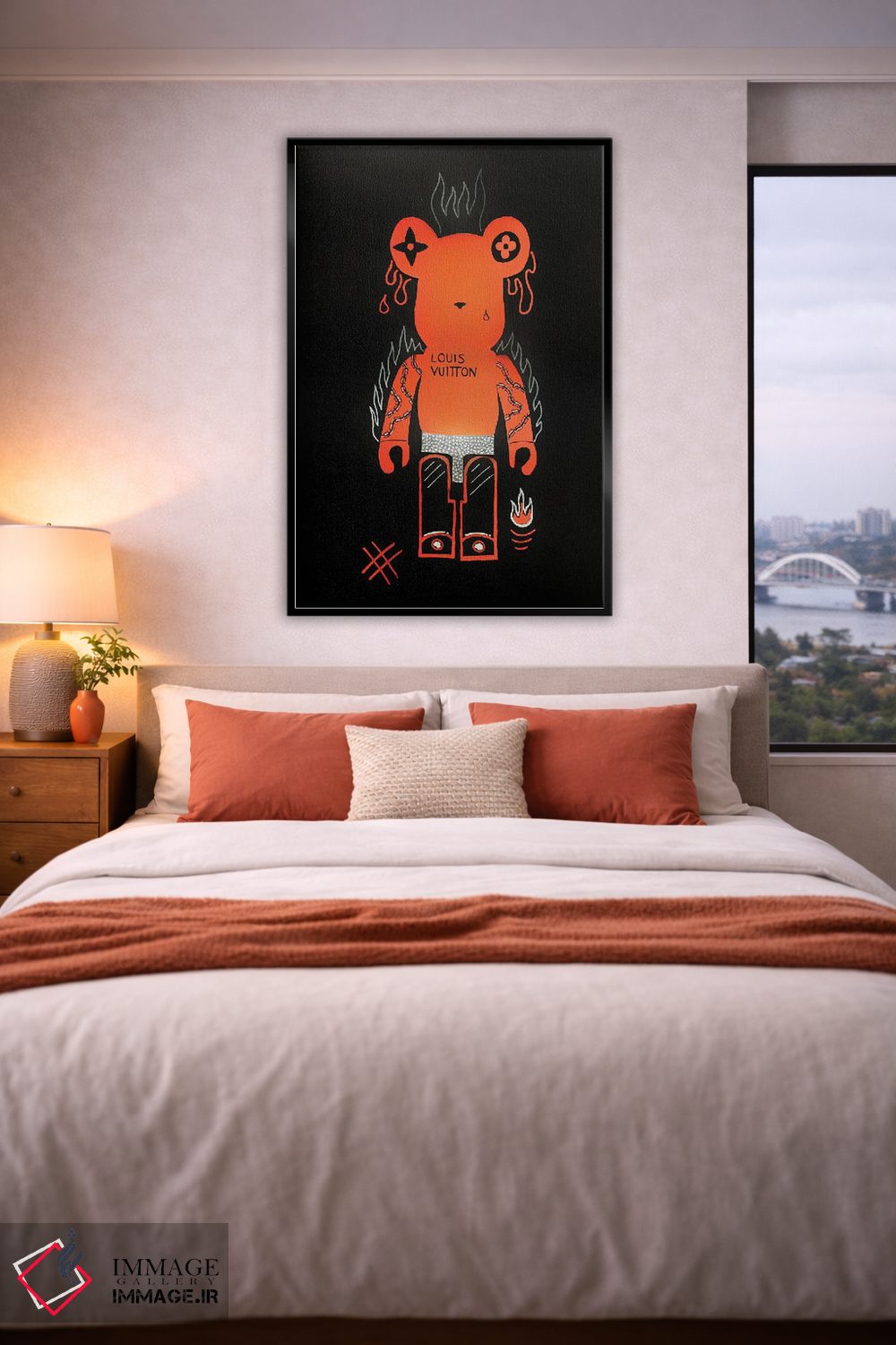 تابلو دکوراتیو خرس خشمگین بر بریک اثر نوا لاتار - D6B