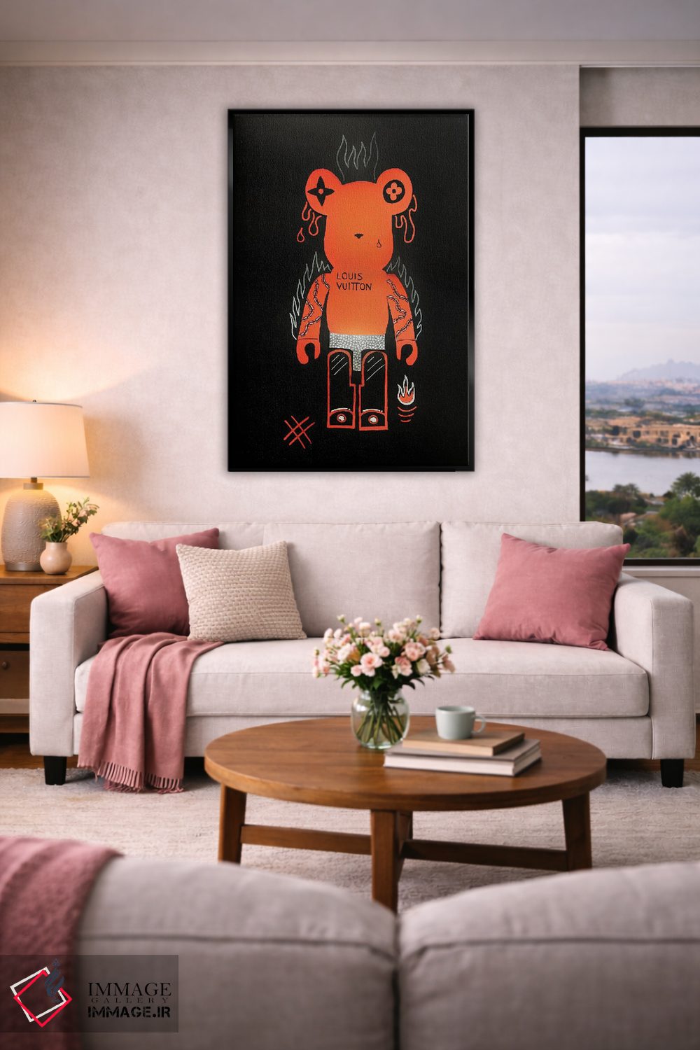 تابلو دکوراتیو خرس خشمگین بر بریک اثر نوا لاتار - D5B