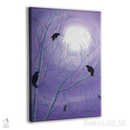 تابلو دکوراتیو کلاغ ها روی شاخه های خالی اثر لورا ایورسن - نمای پرسپکتیو محصول