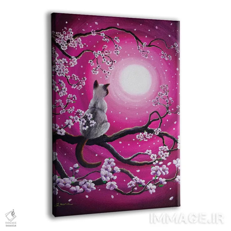 تابلو دکوراتیو ساکورای صورتی روشن در صبح اثر لورا ایورسن - نمای پرسپکتیو محصول