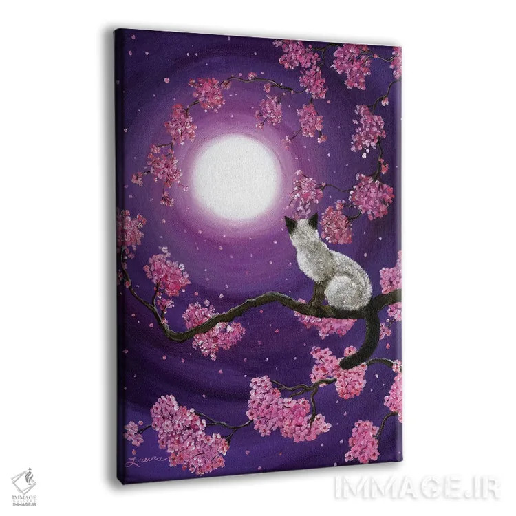 تابلو دکوراتیو گلبرگ های صورتی رقصان اثر لورا ایورسن - نمای پرسپکتیو محصول