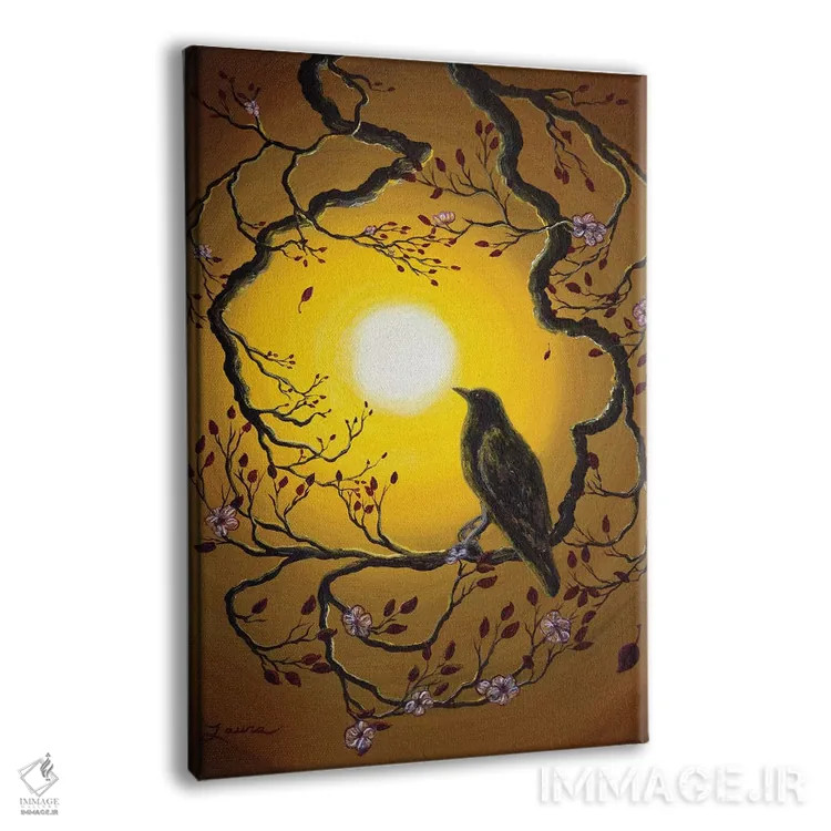 تابلو دکوراتیو کلاغ سیاه به یاد بهار اثر لورا ایورسن - نمای پرسپکتیو محصول