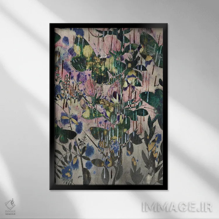 تابلو مدرن پروانه های آسمانی III اثر لری آربل - نمای قابدار مشکی