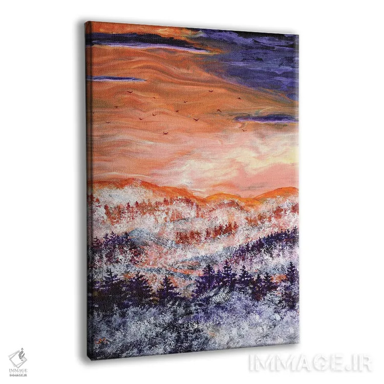 تابلو انتزاعی غروب مه آلود شمال غرب اقیانوس آرام اثر لورا ایورسن - نمای پرسپکتیو محصول