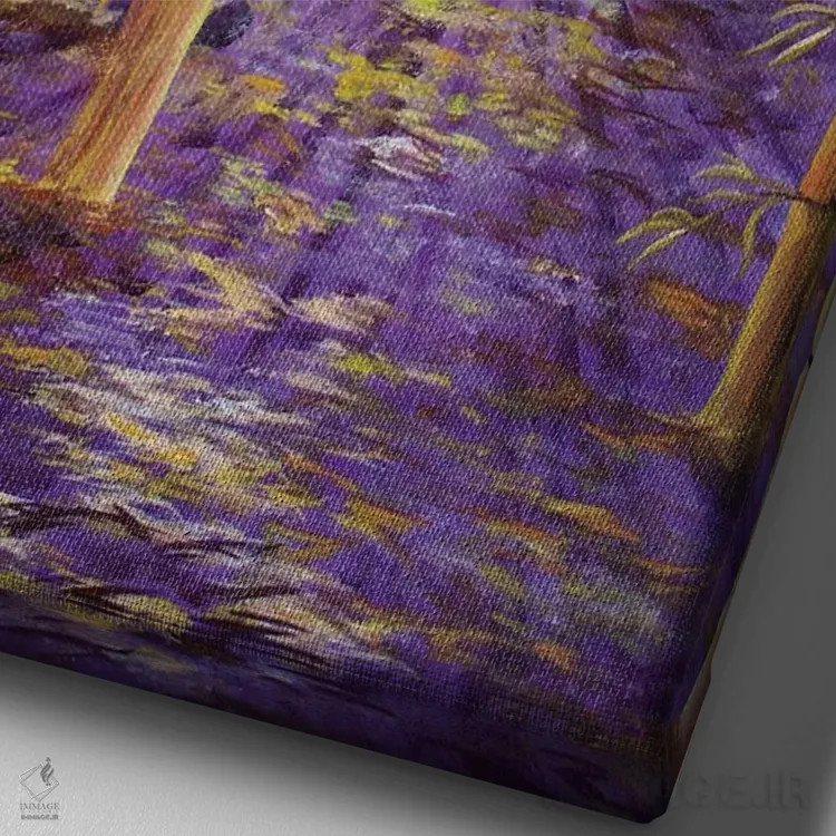 تابلو دکوراتیو پانداها در ماه برداشت اثر لورا ایورسن - نمای نزدیک بافت بوم