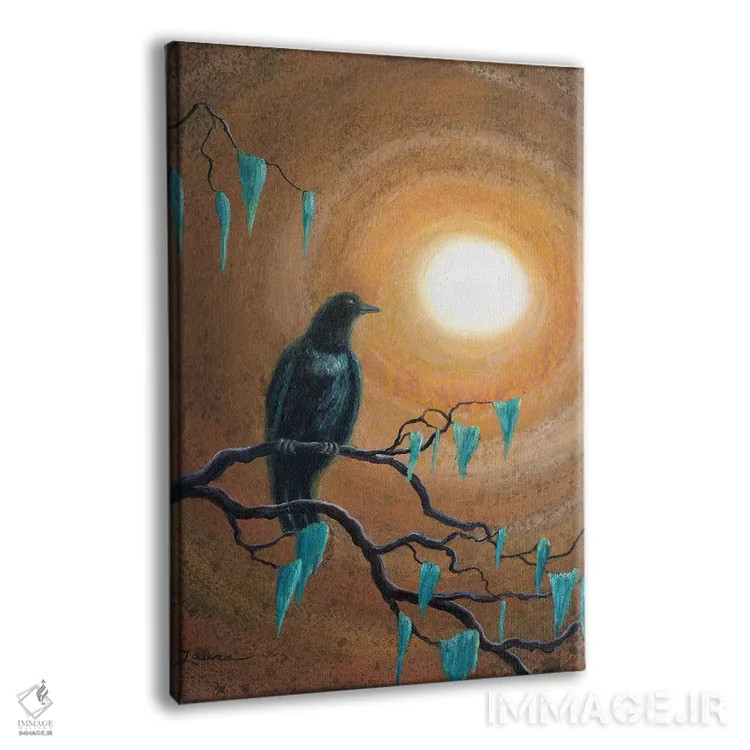تابلو دکوراتیو کلاغ سیاه در پاییز تاریک اثر لورا ایورسن - نمای پرسپکتیو محصول