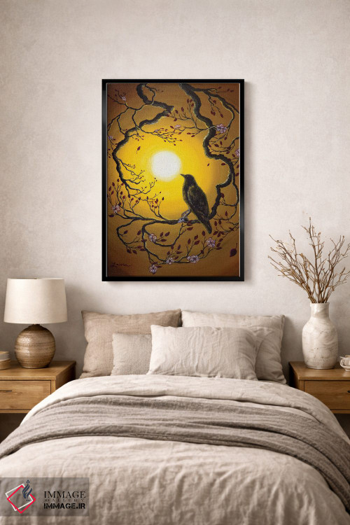 تابلو دکوراتیو کلاغ سیاه به یاد بهار اثر لورا ایورسن - D2B