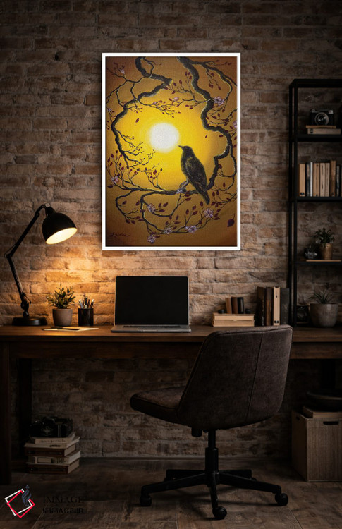 تابلو دکوراتیو کلاغ سیاه به یاد بهار اثر لورا ایورسن - D4W
