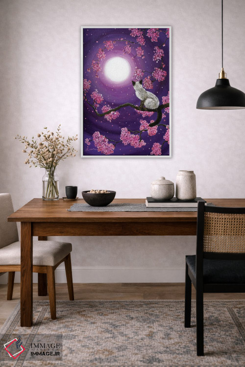 تابلو دکوراتیو گلبرگ های صورتی رقصان اثر لورا ایورسن - D2W