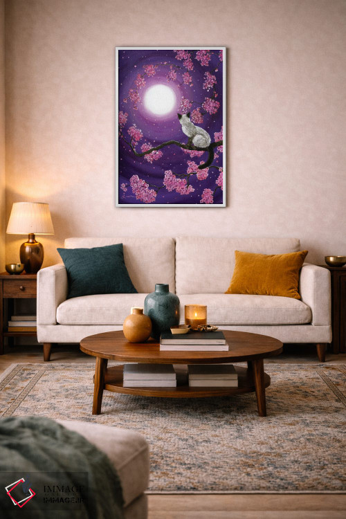 تابلو دکوراتیو گلبرگ های صورتی رقصان اثر لورا ایورسن - D3W