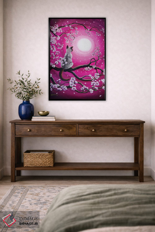 تابلو دکوراتیو ساکورای صورتی روشن در صبح اثر لورا ایورسن - D4B