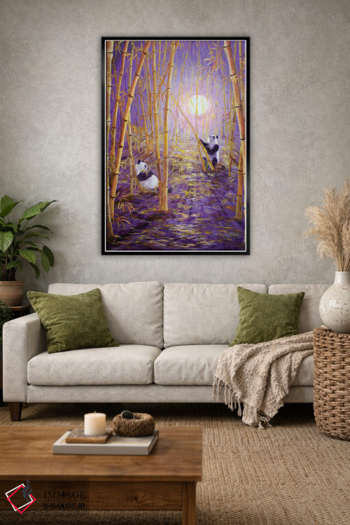 تابلو دکوراتیو پانداها در ماه برداشت اثر لورا ایورسن - D1B