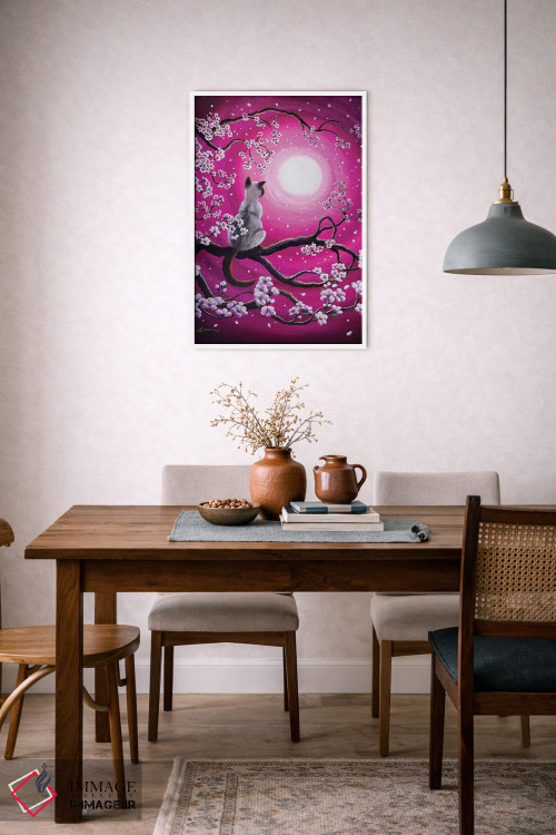 تابلو دکوراتیو ساکورای صورتی روشن در صبح اثر لورا ایورسن - D5W