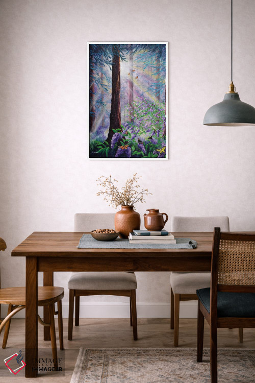 تابلو دکوراتیو بیشه پروانه ها در جنگل سرخ چوب اثر لورا ایورسن - D6W