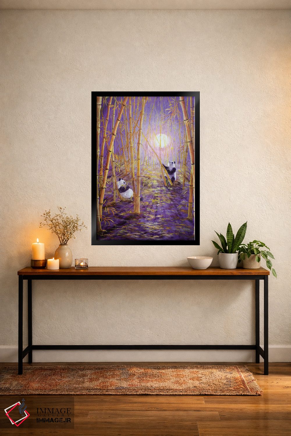 تابلو دکوراتیو پانداها در ماه برداشت اثر لورا ایورسن - D6B