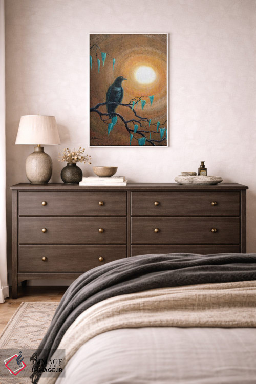 تابلو دکوراتیو کلاغ سیاه در پاییز تاریک اثر لورا ایورسن - D1W