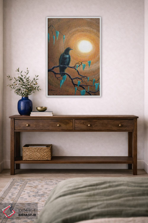 تابلو دکوراتیو کلاغ سیاه در پاییز تاریک اثر لورا ایورسن - D2W