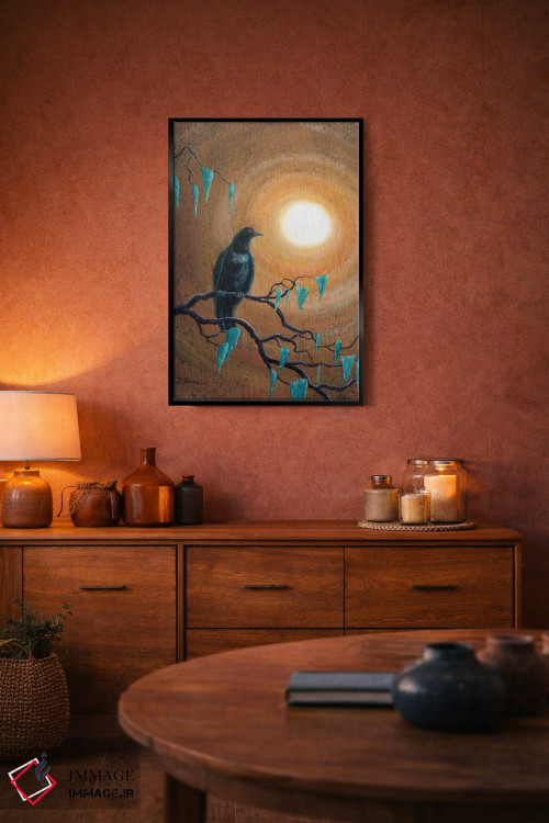 تابلو دکوراتیو کلاغ سیاه در پاییز تاریک اثر لورا ایورسن - D5B