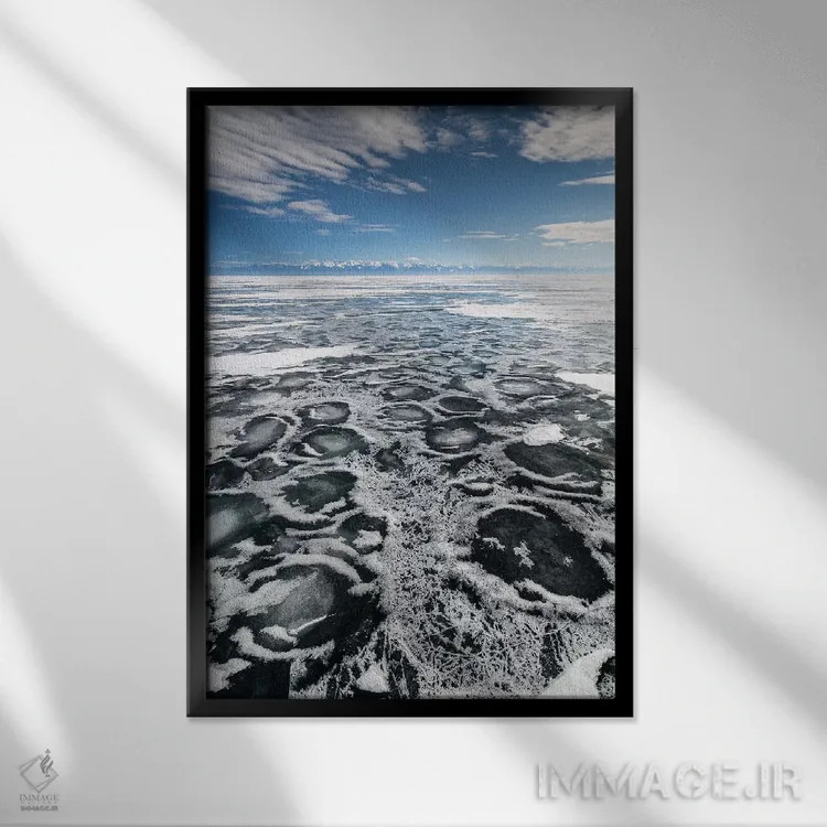 تابلو دکوراتیو دریاچه بایکال، روسیه، سیبری اثر میکولاج گوسپودرک - نمای قابدار مشکی