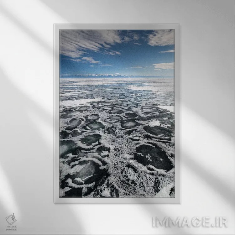تابلو دکوراتیو دریاچه بایکال، روسیه، سیبری اثر میکولاج گوسپودرک - نمای قابدار سفید