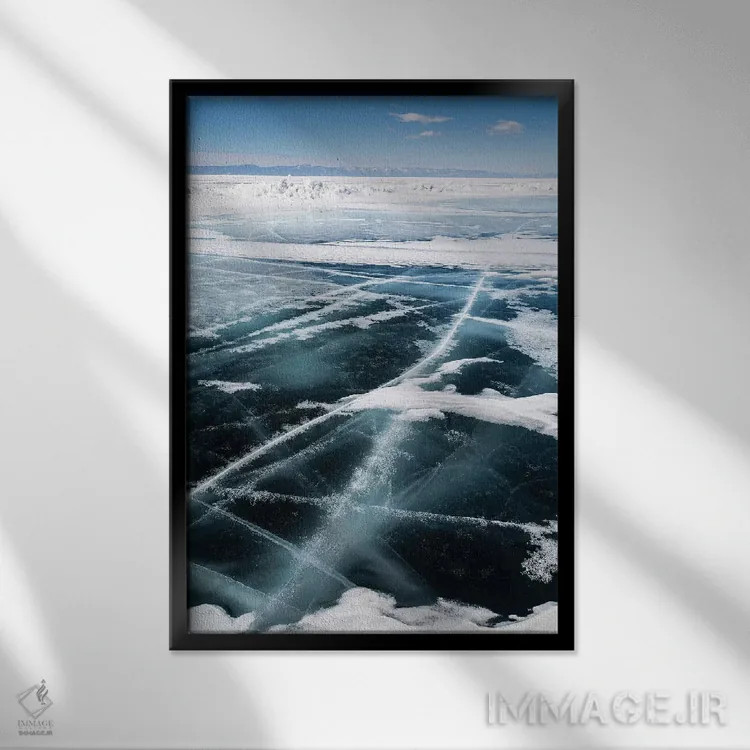 تابلو دکوراتیو دریاچه بایکال، روسیه، سیبری اثر میکولاج گوسپودرک - نمای قابدار مشکی