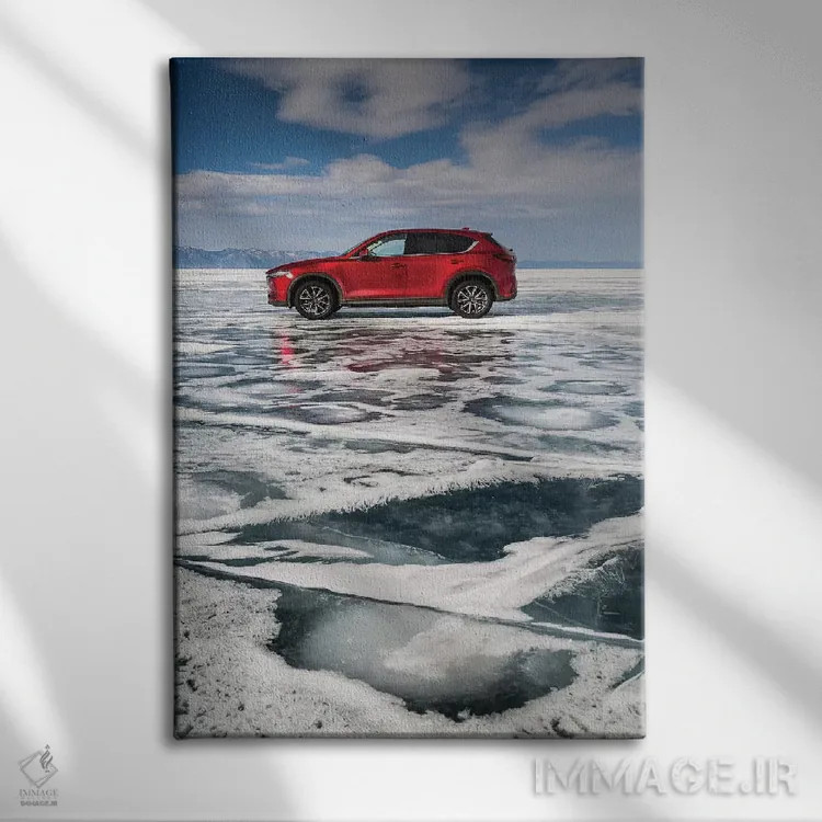 تابلو دکوراتیو دریاچه بایکال، روسیه، سیبری، مزدا CX-5 اثر میکولاج گوسپودرک - نمای روبهرو روی دیوار
