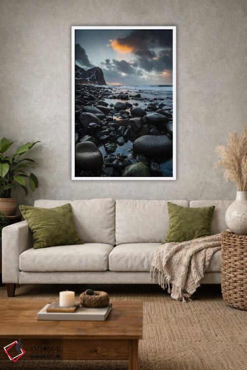 تابلو مدرن نروژ، لوفوتن، ساحل اونستاد اثر میکولاج گوسپودرک - D1W