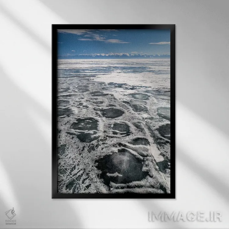 تابلو دکوراتیو دریاچه بایکال، روسیه، سیبری اثر میکولاج گوسپودرک - نمای قابدار مشکی