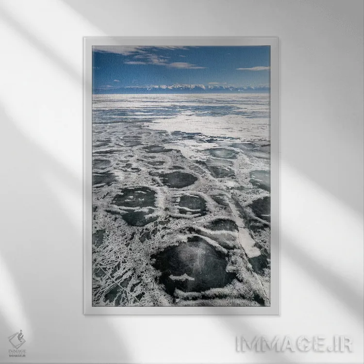 تابلو دکوراتیو دریاچه بایکال، روسیه، سیبری اثر میکولاج گوسپودرک - نمای قابدار سفید
